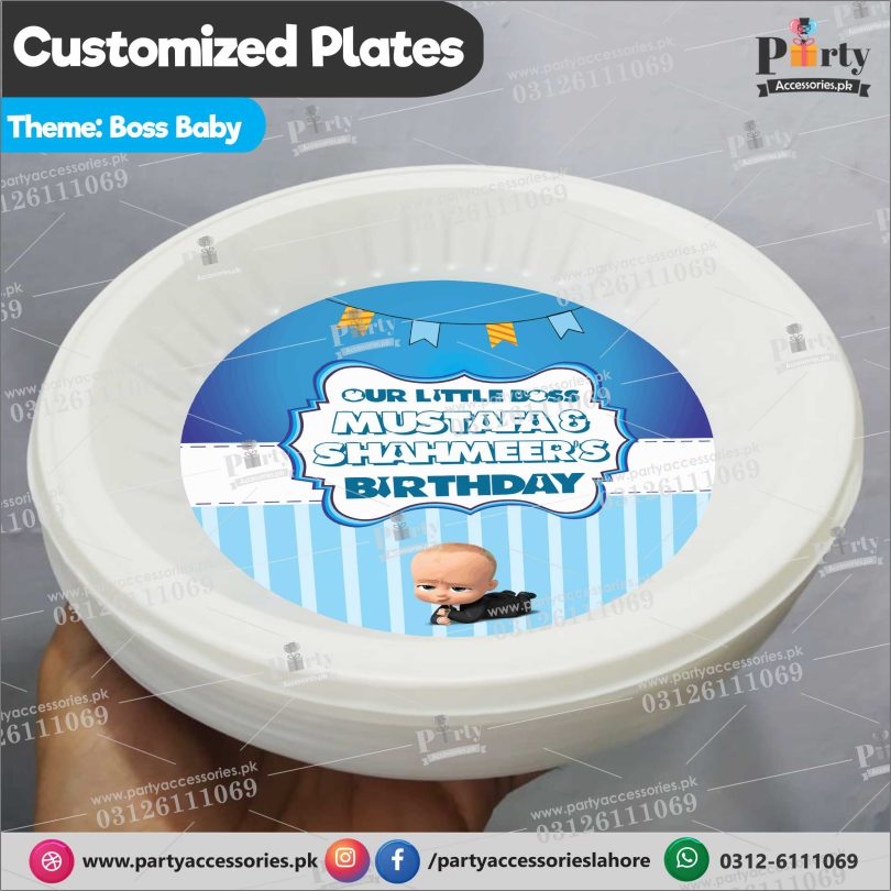 Customized disposable Paper Plates for Boss Baby theme party pack of 6